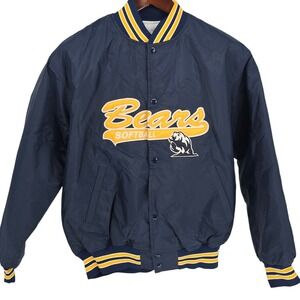 Vintage Golden‎ Bears Softball Jacket Mens L Embroidered Snap Front Retro